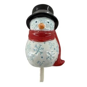 Nora Fleming Snowman Retired Red Scarf Embossed NF Initials